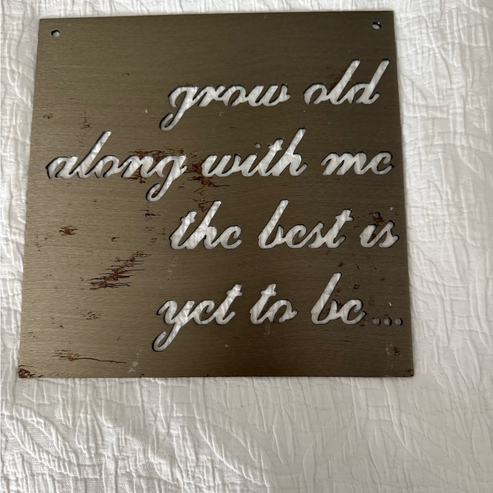 Magnolia Inspirational Brown Metal Wall Art